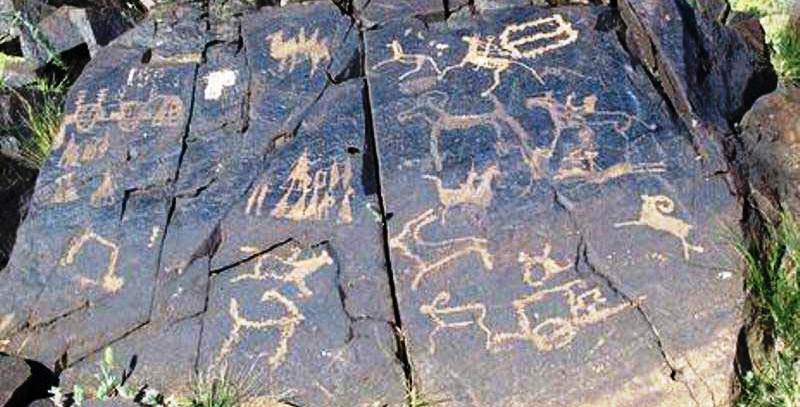 Havtsgai Petroglyphe in Wüste Gobi