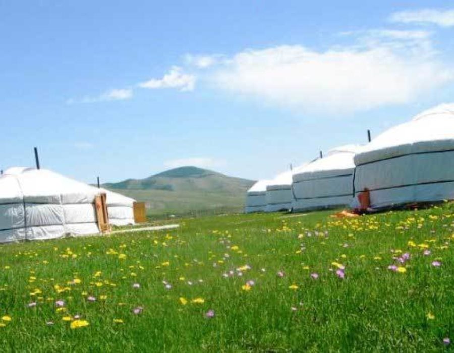 mongolei Ger in landschaft