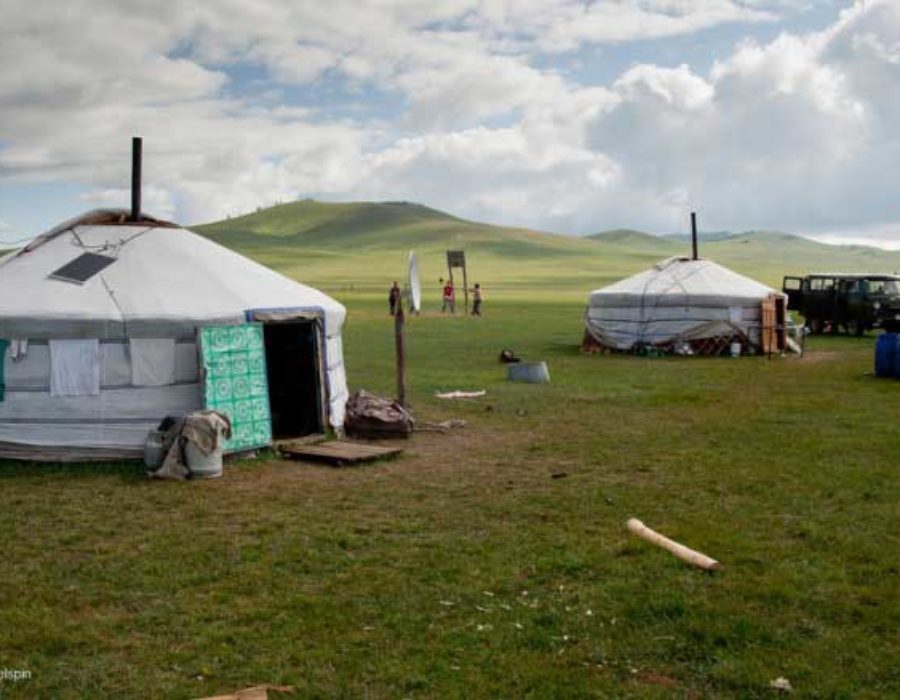 Nomadenfamilie in Orkhon, Mongolei