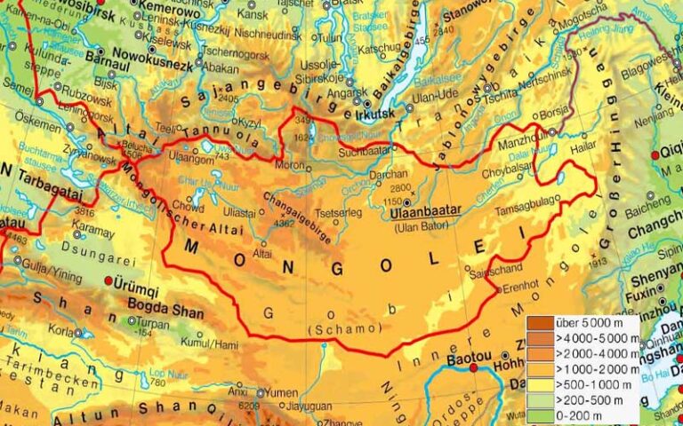 Landkarte der Mongolei